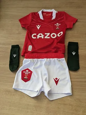 2021/2022 Wales Home Rugby Union Kit Baby Age 6-9 Months Infants Six Nations 6 • £17.99