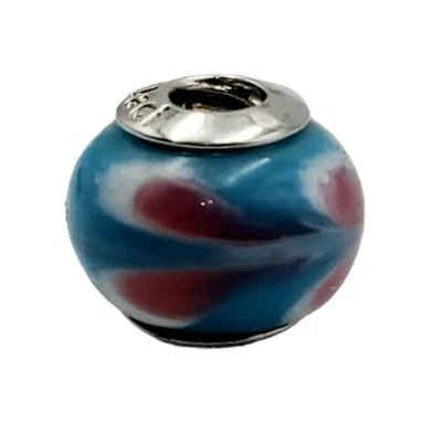 £8.75 • Buy Amore & Baci Italy Charm Blue Gold Bead Italian