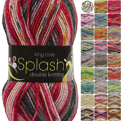 King Cole Splash DK And Baby Splash DK Variegated Acrylic Knitting Yarn 100gm • £2.89