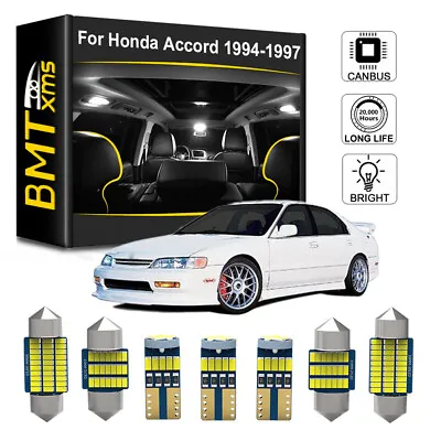$14.55 • Buy 13x White LED Interior Lights Door Trunk Package Kit For Honda Accord 1994-1997