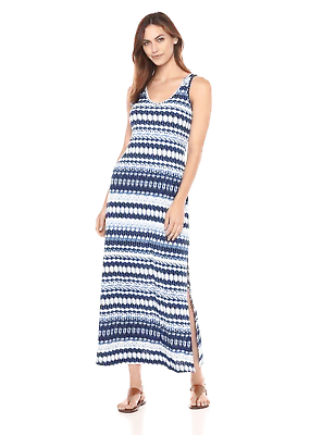 Karen Kane Vibrant Blue Hues Leg Baring Side-Slit Maxi Dress Plus XL • $47.99