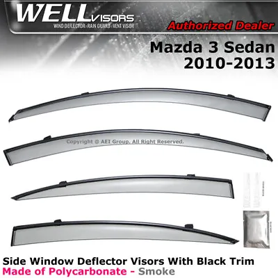 WELLvisors For Mazda 3 Sedan 2010-2013 Side Window Visors Wind Deflectors • $67.99