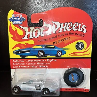 Hot Wheels Vintage Collection Twin Mill W/Matching Button - Light Gray White • $6