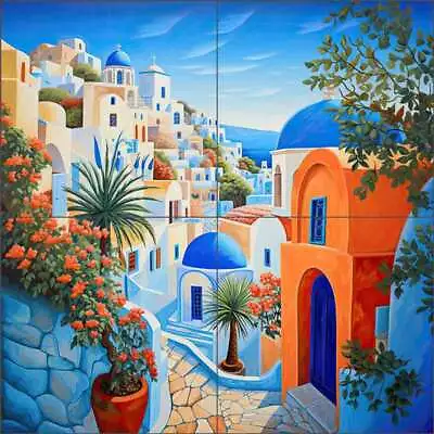 Mediterranean Tile Backsplash Ray Powers Greece Art Ceramic Mural OB-RPA448a • $84.95