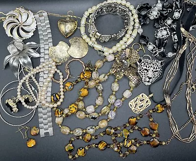 Vtg Costume Jewelry Lot 25 Pieces Murano-Style Claiborne Marvello See Details • $0.99