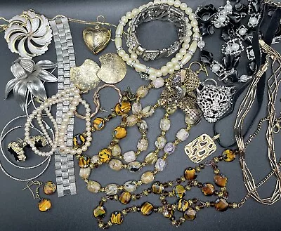 Vtg Costume Jewelry Lot Of 25 Pcs Murano-Style Claiborne Marvello See Details • $0.99