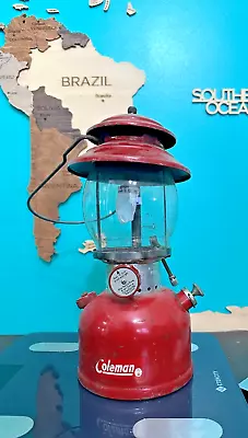 Vintage COLEMAN 200A Red Single Mantel Lantern 64 With Funnel - Untested • $100