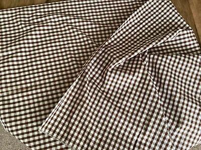 Cotton Brown Gingham Table Cloth Square  44” X 44” • £15