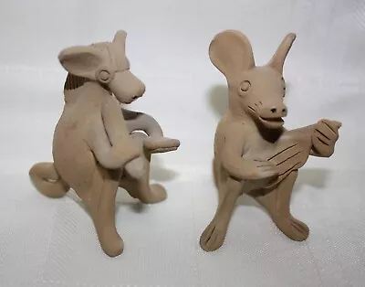 Vintage Mexico Natural Clay Pottery Miniature 2.5  Animal Figurines-Musical Band • $15.95