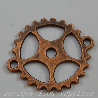 20pcs Red Copper Alloy Five-pointed Star Gear Pendant Steampunk Cog Charms 50024 • £4.97