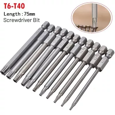 Professional Grade T40 Torx Screwdriver Bit 75mm Length Superior Quality • $18.57