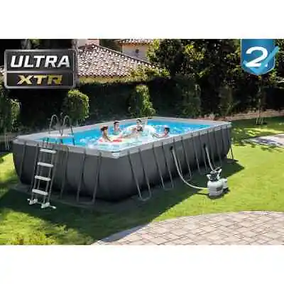 INTEX Swimming Pool Set Frame Lounge Ultra XTR Rectangular VidaXL • £1829.99