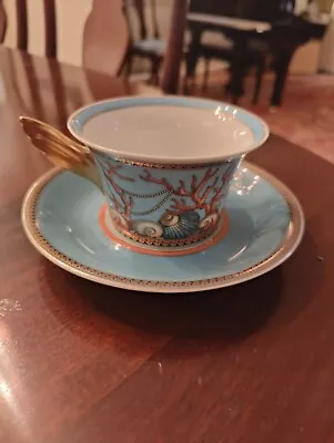 VERSACE LA MER TREASURES OF THE SEA Tea Cup And Saucer • $165