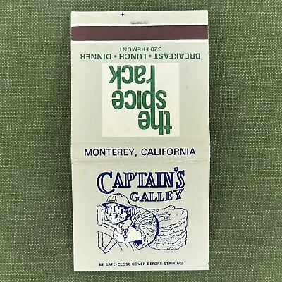 Vintage Matchbook The Spice Rack Captains Galley Restaurant Monterey CA Matches • $35