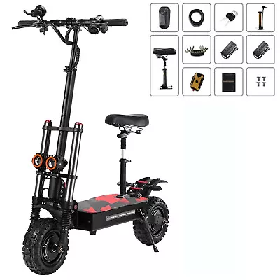 Folding Dual Motor 60V 6000W Adult Electric Scooter 11in Off Road Tire E Scooter • $1079.98