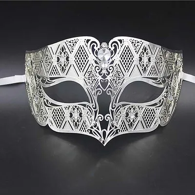 £12.99 • Buy Silver Men's Smoking Venetian Metal Filigree Masquerade Mask Masked Ball Party