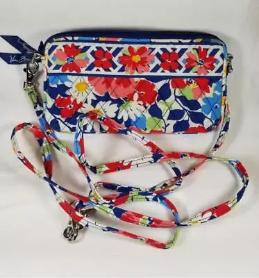Vera Bradley SUMMER COTTAGE Red White Blue Small Coin Purse Hand Bag Floral • $14.97