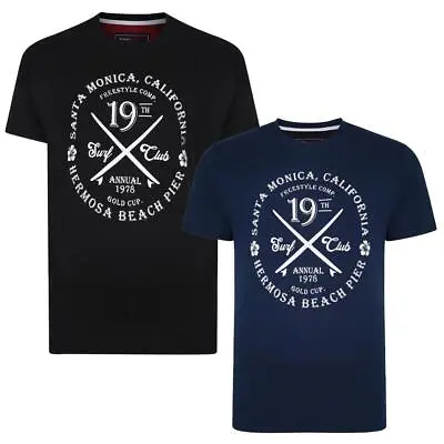 KAM Mens Big Size Twin Pack California Beach Tee • £31.53