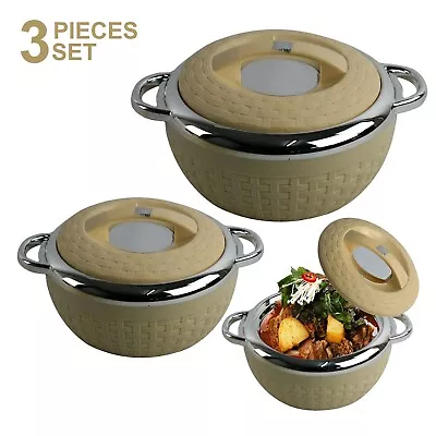 £29.99 • Buy 3Pcs Hot Pot Food Warmer Set Insulated Thermal Container Casserole Serving Dish