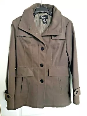 Womens Nicole Miller New York Gray Pea Coat Size Medium. Nice Condition!! • $19.99