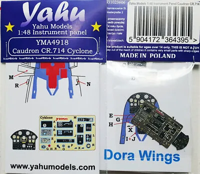 Yahu 1/48 Caudron CR.714 Cyklone Instrument Panel For Dora Wings Kits • $11.50