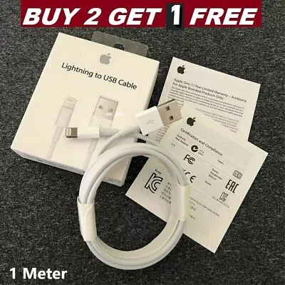 Genuine IPhone Charger Fast For Apple Cable USB Lead 6 7 8 X XS XR 11 Pro Max UK • £2.97