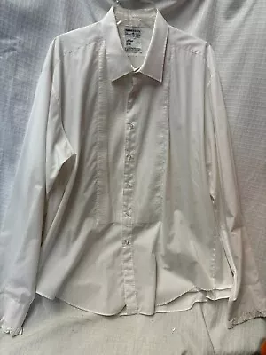 Vintage Mens Nedrebo's After Six LS White Tuxedo Shirt Size 2X • $11