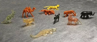 Mid-century Miniature Plastic Toy Animal Lot Made In Hong Kong.  Clear Color • $20