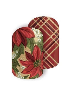 $5.99 • Buy Jamberry Nail Wraps - Half Sheet - Christmas “Tinsel Poinsettia”