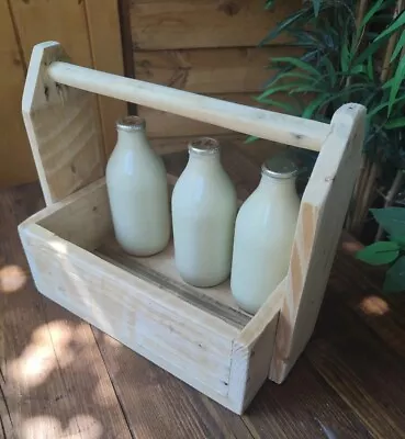 Wooden Milk 6 Bottle Crate - Milk Bottle Storage - Crate Storage Carry Box/Ruck • £38