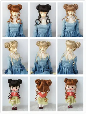 JD729 Twin Bun BJD Synthetic Mohair Wig For SD Blythes Doll Hair 1/3 Accessories • $24.09