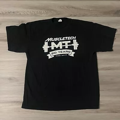 Muscletech Shirt Adult XL Black Short Sleeve Lifting Weights Workout Graphic EUC • $14.95