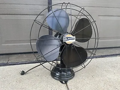 Vintage R&M Banner Oscillating Fan-18 -2 Speed-Brown-Heavy Metal-Art Deco • $95