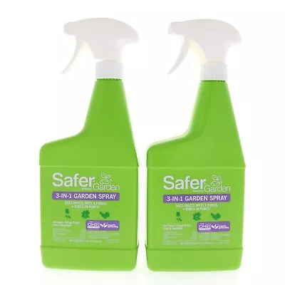 (2) 3-in-1 Garden Vegetable Spray Insect Mites Fungus 24oz ~ New • $34.49