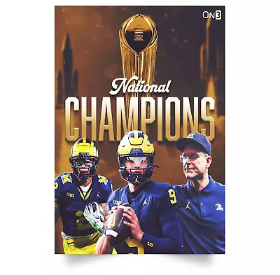 Michigan Wolverines Football Playoff 2023 National Champions Poster Decor Home • $19.99