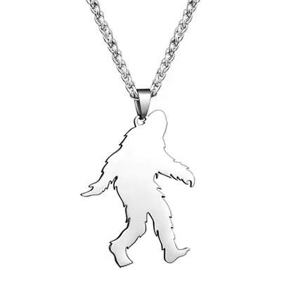 BIG Stainless Steel Yeti Sasquatch Bigfoot Ape Monster Chaser Pendant Necklace • $19.99