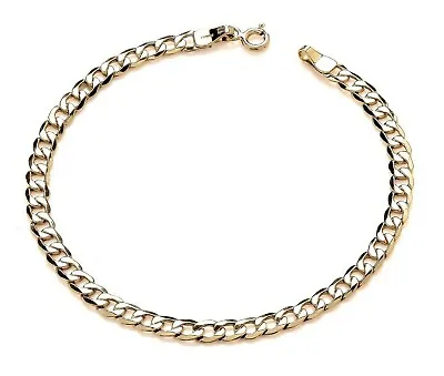 9ct Gold Curb Bracelet - 7.5 Inch - 3MM Width - Solid 9K Gold • £74.95