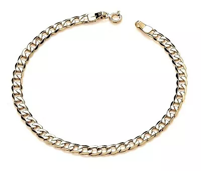 9ct Gold Curb Bracelet - 7.5 Inch - 3MM Width - Solid 9K Gold • £74.95