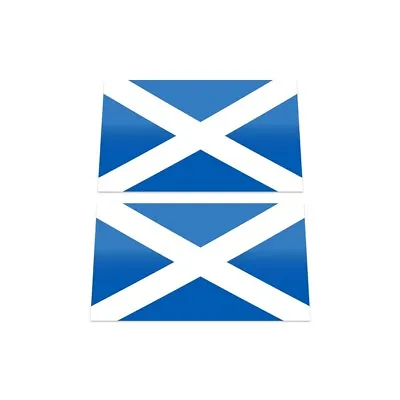 2x SCOTLAND FLAG Saltire Laminated CarWindowBumperLaptop Vinyl Decal Stickers • £2.19