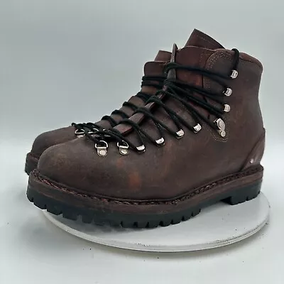 Vintage Vibram Brevettata Montagna Men Size 13 Brown Leather Slip Resistant Boot • $129.95