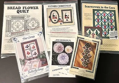 Quilting Pattern & Applique Lot Bread Flower Scarecrows Corn Butterfly VINTAGE   • $9.95