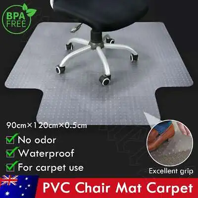 $24.99 • Buy Chair Mat Carpet Hard Floor Protectors PVC Home Office Room Computer Mats 120x90