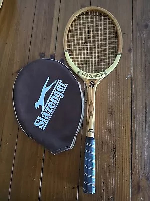 Slazenger Signature Medium Vintage Tennis Racquet 4 1/2 Grip Wooden Display • $44.95