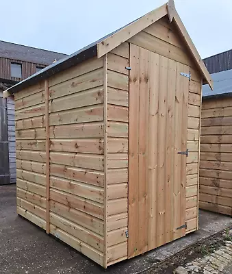 6x4 Tanalised Apex Garden Shed Factory Seconds Hut Fully T&G - FAST DELIVERY • £345