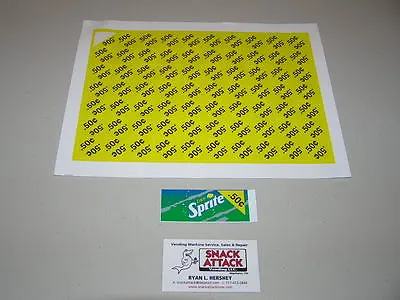 (140) SODA VENDING MACHINE .50 CENT VEND LABEL PRICE STICKERS / Free Ship! • $15.99