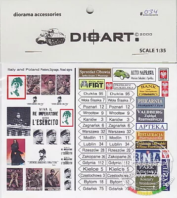 DioArt 1/35 WWII Italy And Poland /PostersSignageDistance Indicators • $5.51