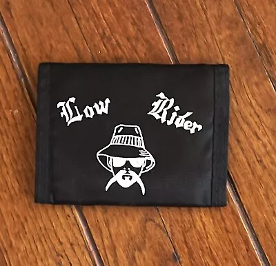 Vintage 1990s Chicano Low Rider Black Nylon Velcro Wallet Bi-fold Card Holder • $25