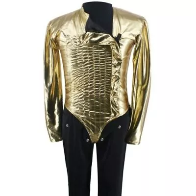 HOT MJ Michael Jackson Classic BAD Dangerous Jam Golden Body Suit Costume/ • $53.20