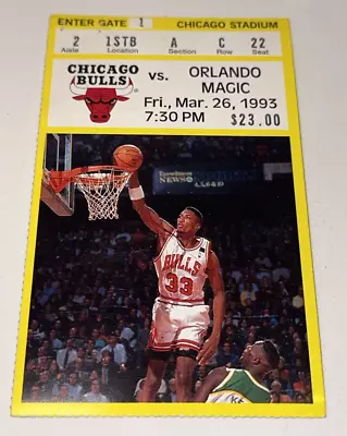 3/26/93 Chicago Bulls Orlando Magic NBA Season Ticket Stub Shaq Rookie RC Jordan • $44.99