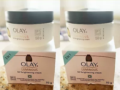 2 X OLAY WHITE RADIANCE UV WHITENING DAY CREAM SPF 15 UVA/UVB 50 G. • $93.65